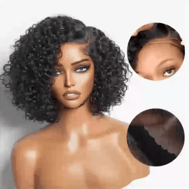 Trendy Short Cut Curly Minimalist Glueless Side Part Wig