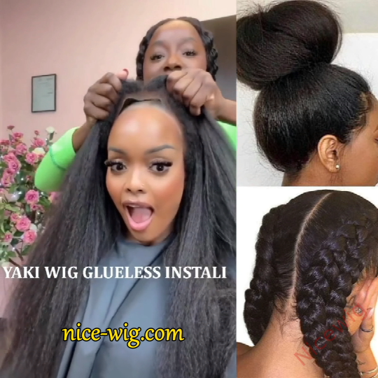 Glueless 200% density Yaki Brazilian Straight Wig