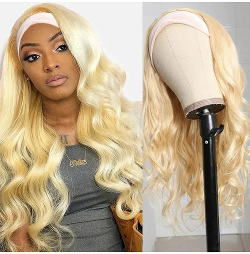 Blonde Long Wave Hair Headband Wig