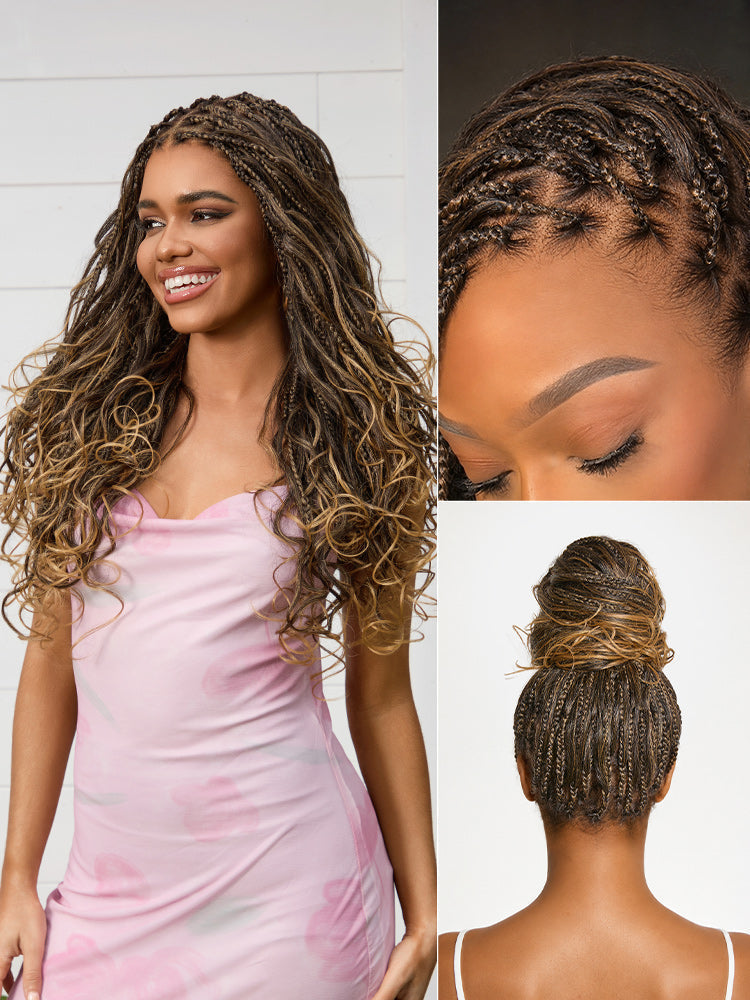 🔥Last Day:60% Off✨ No Glue, No Hassle – Natural Wavy & Braided Wigs