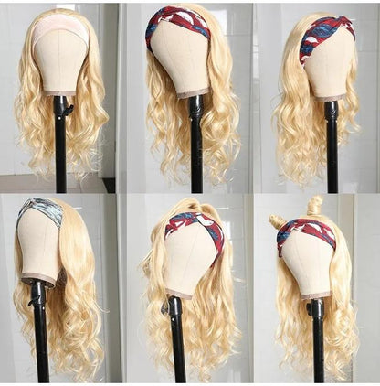 Blonde Long Wave Hair Headband Wig