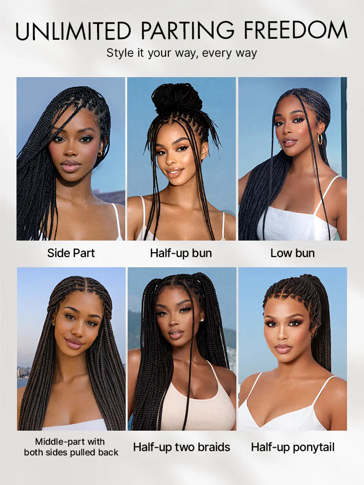 💥[New Arrival] OwnScalp Salon Braids Super Natural Scalp Full HD Lace Knotless Box Braided Wig