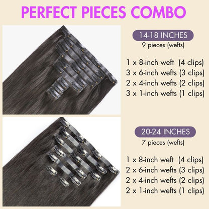 Straight / Body Wave / Kinky Curly / Yaki Straight / Kinky Straight / Messy Curly Clip in Hair Extensions Real Human Hair Pieces 135g 9pcs / 7pcs with Free Gift
