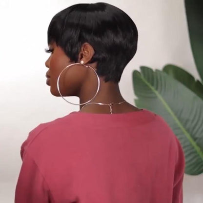 Glueless Short Wig Pixie Cut Wig Straight Hair