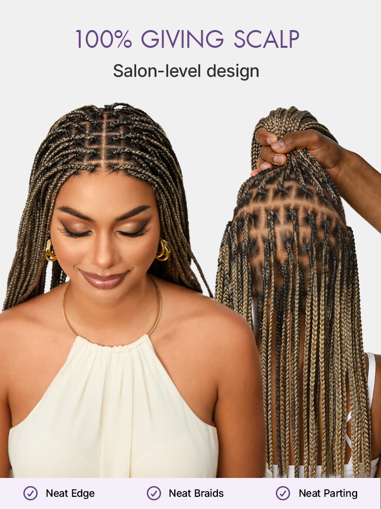 ✨🔥Last Day: 58% Off🔥 Salon Braids HD Lace Knotless Wig ✨