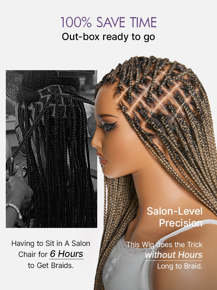 ✨🔥Last Day: 58% Off🔥 Salon Braids HD Lace Knotless Wig ✨