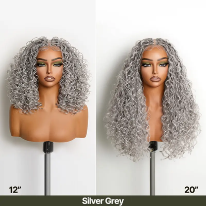 13x6 HD Lace Wig Glueless Wear & Go 12” Boho Braids Water Wave Pre-Cut Lace Wig – Premium Fiber, Beginner Friendly