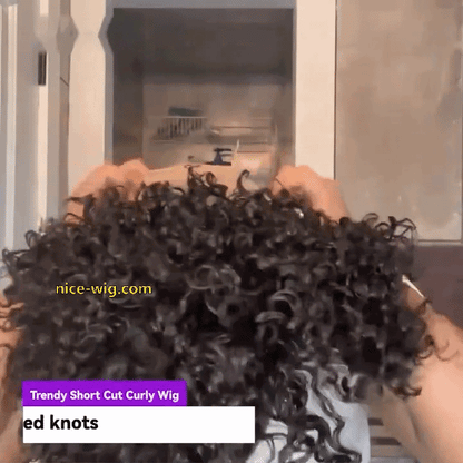 Trendy Short Cut Curly Glueless Side Part Wig