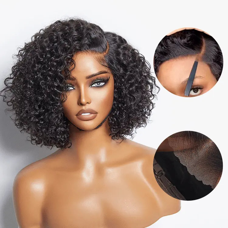 Trendy Short Cut Curly Glueless Side Part Wig