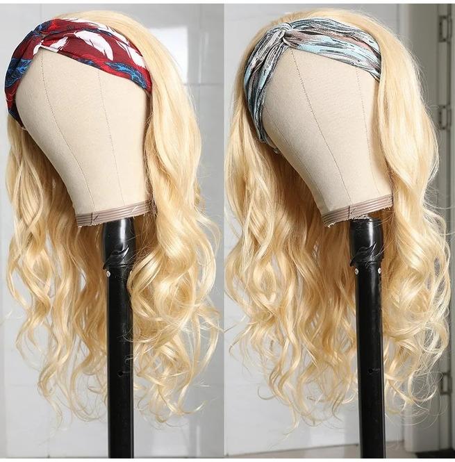 Blonde Long Wave Hair Headband Wig
