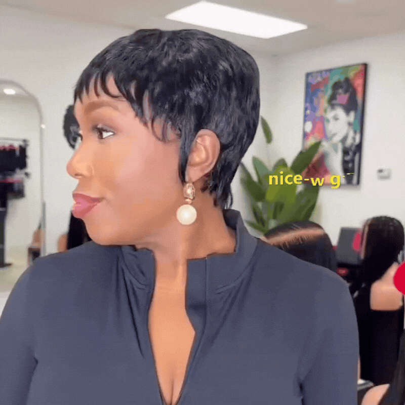 Best Seller Glueless Supper Short Pixie Cut Wig Straight Hair