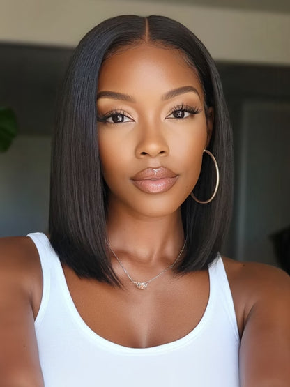 Glueless Lovely Natrual Bob Styles Silky Straight Hair Wig