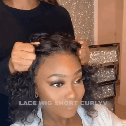 Hot Sale Glueless Short Curly Black Bob Wig