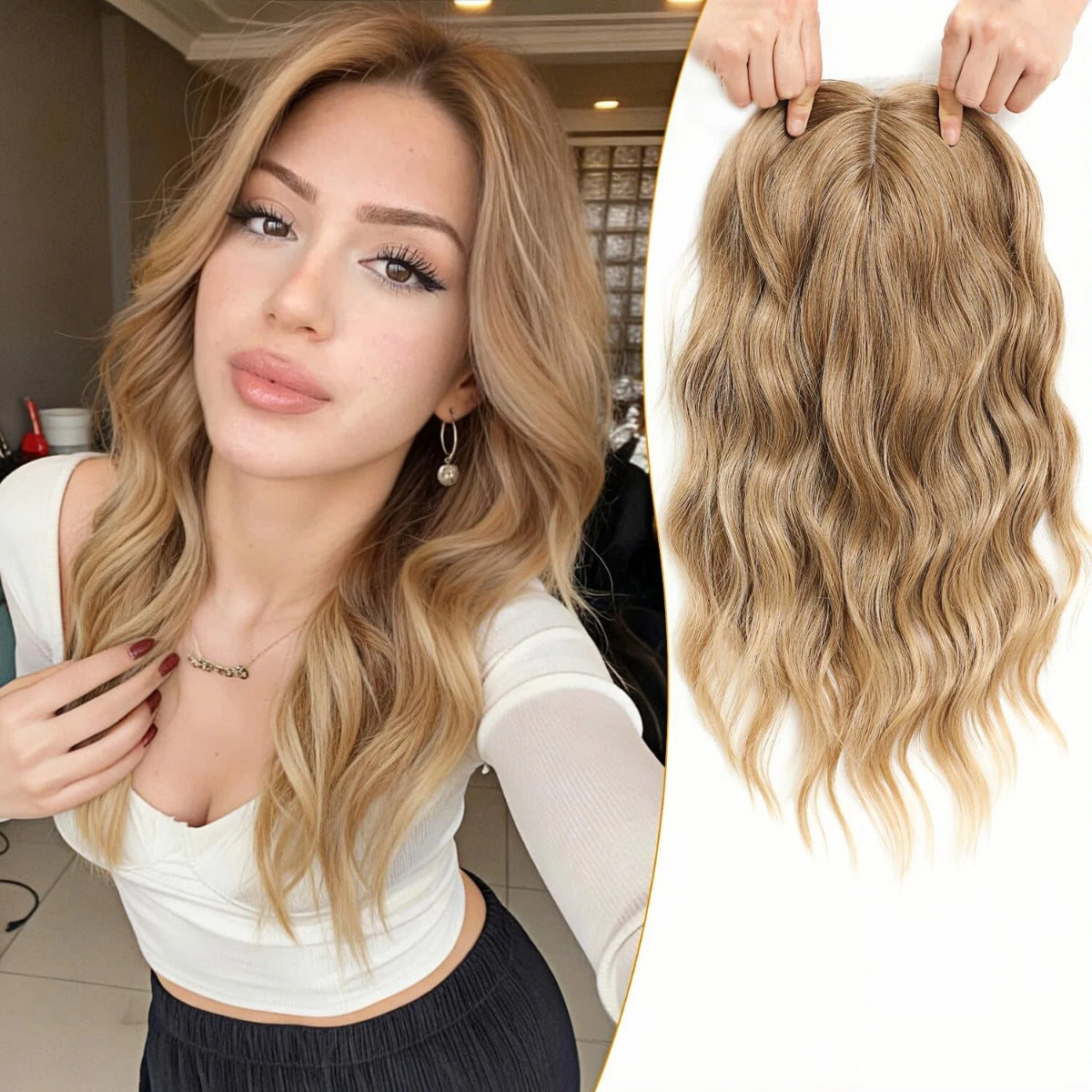 🌷 Final Hours –🌷2026 New Lightweight & Breathable Wavy Hair Topper