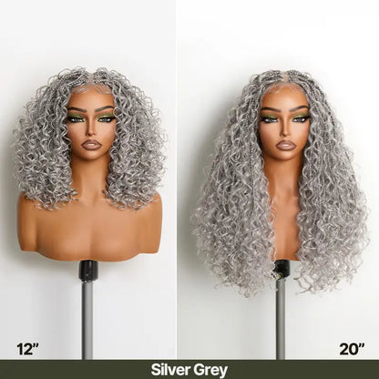 ✨13x6 HD Lace Wig Glueless Wear & Go 12” Boho Braids Water Wave Pre-Cut Lace Wig – Premium Fiber, Beginner Friendly