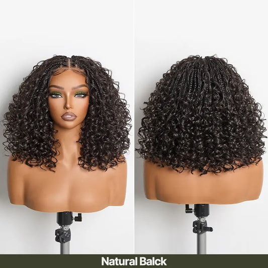 ⚡13x6 HD Lace Wig Glueless Wear & Go 12” Boho Braids Water Wave Pre-Cut Lace Wig – Premium Fiber, Beginner Friendly