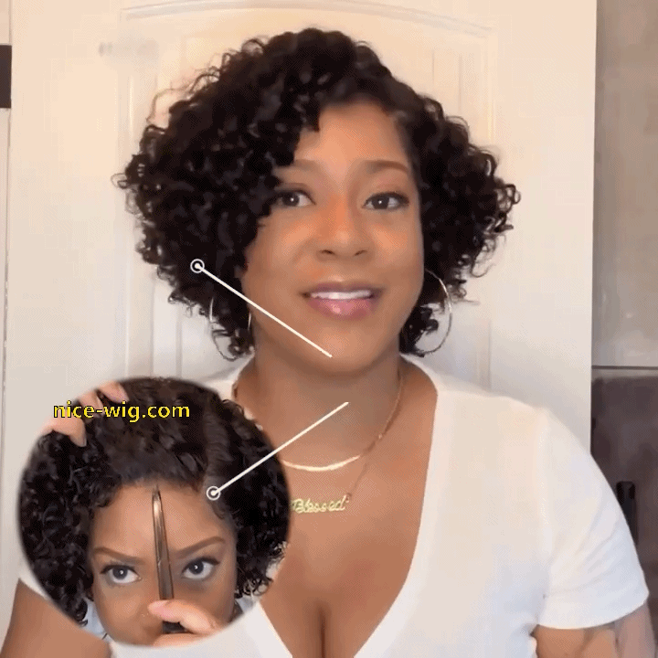 Trendy Short Cut Curly Glueless Side Part Wig