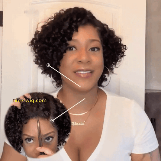 Trendy Short Cut Curly Glueless Side Part Wig