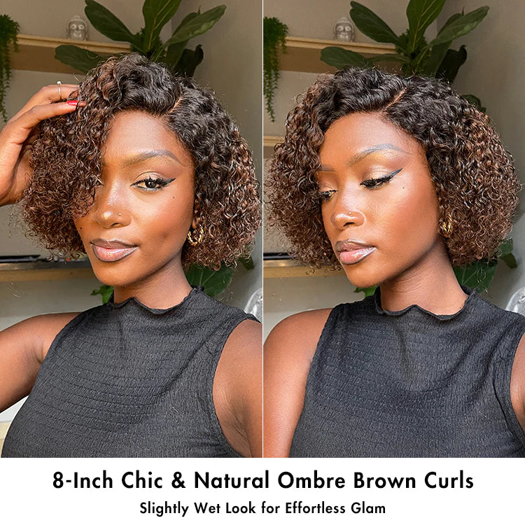 Trendy Short Cut Curly Glueless Side Part Wig