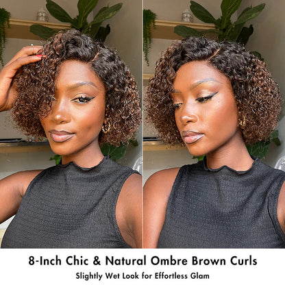 Trendy Short Cut Curly Glueless Side Part Wig