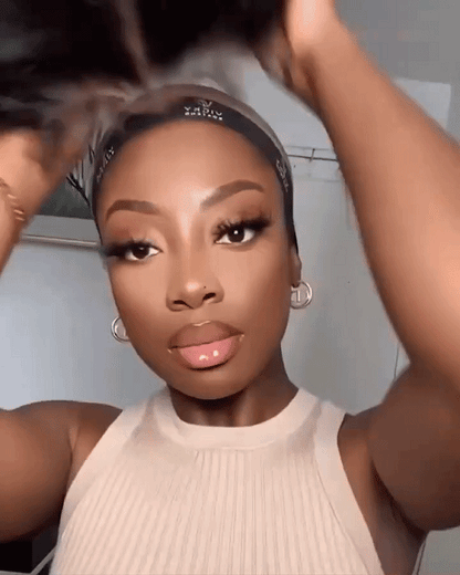 Glueless Brazilian Natural Black Curly Bob Wig