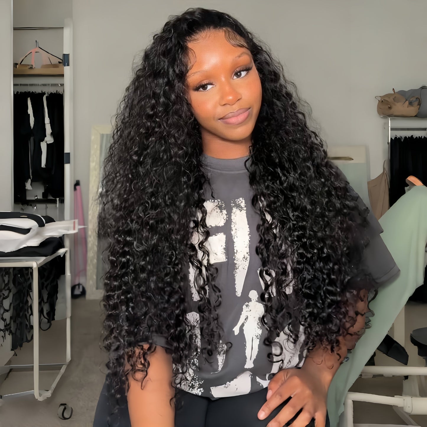 fPre Everything Long Curly Hair 13x4 Full Lace Frontal Wig Thick Curly Hair Glueless Wigs Flash Sale -Amanda Hair
