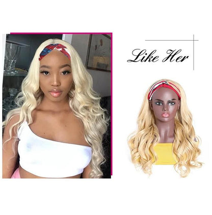 Blonde Long Wave Hair Headband Wig
