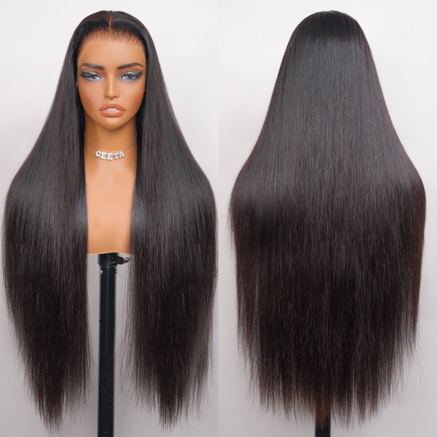 26Inch Straight Hair Transparent Lace Glueless Wigs Human Hair 180% Density Flash Sale