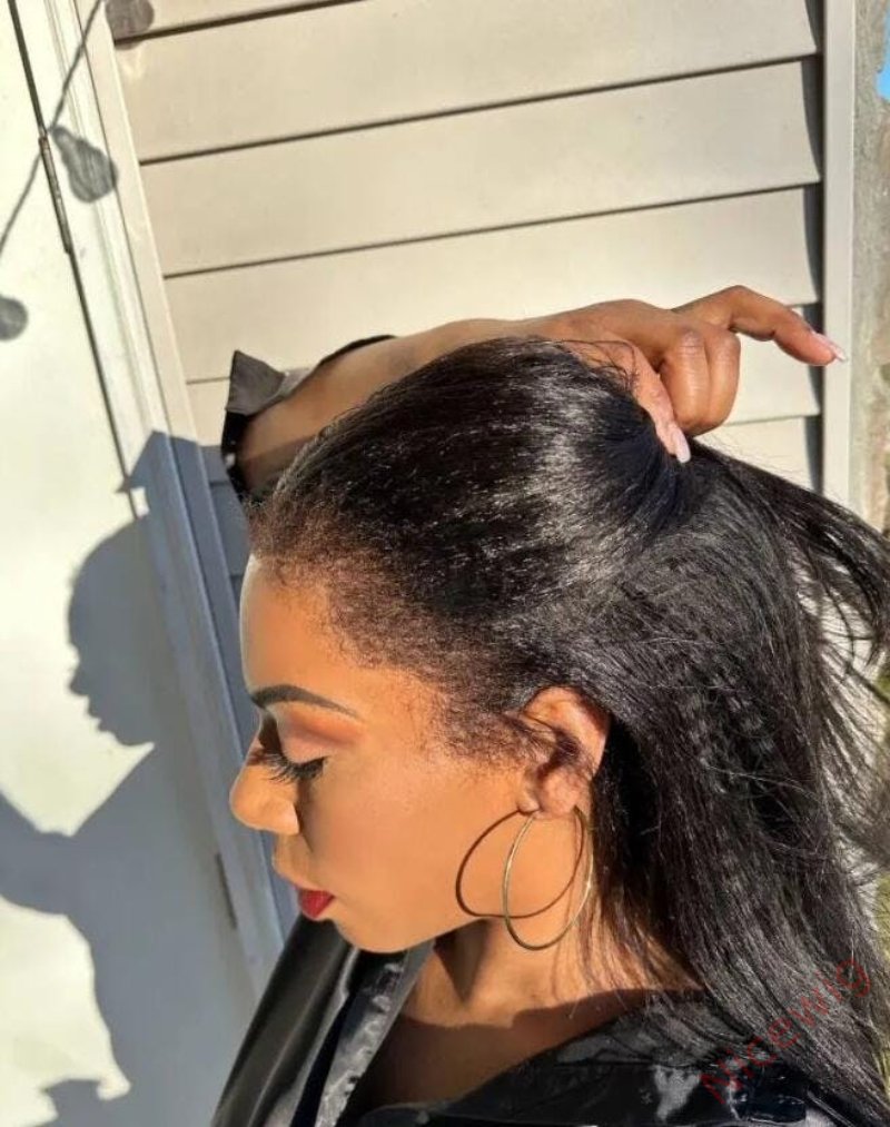 Kinky Edges Type 4C Hairline Kinky Straight Yaki Coarse Thick Human Hair Wigs