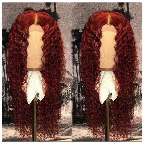 Preferred Wine Red Long Hair Curly Wigs