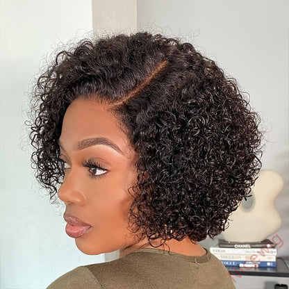 Trendy Short Cut Curly Glueless Side Part Wig