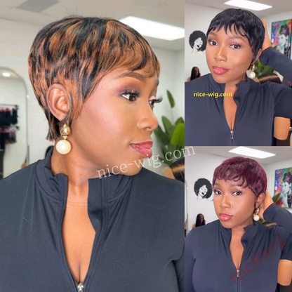 Best Seller Glueless Supper Short Pixie Cut Wig Straight Hair