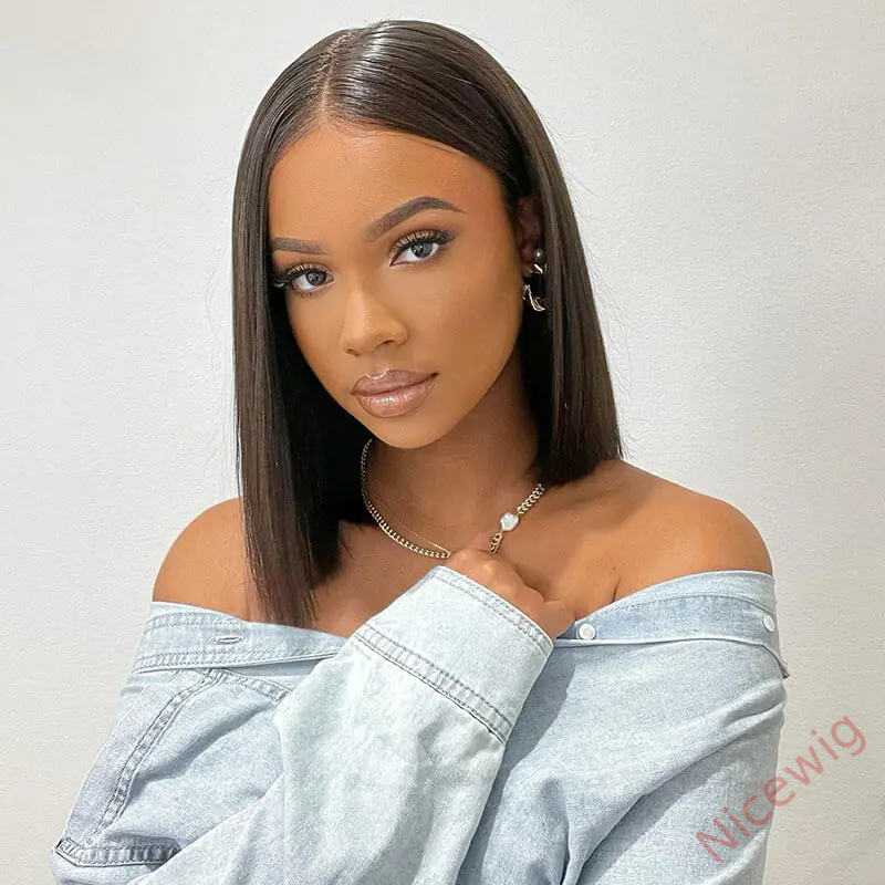 Glueless Natrual Short Bob Styles Silky Hair Straight Wig