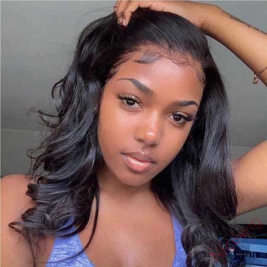 Breathable Natural Black Long Wave Wig