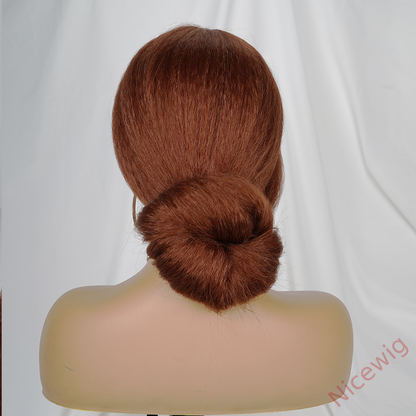 Glueless Brown Kinky straight 200% density brazilian wigs