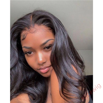 Breathable Natural Black Long Wave Wig