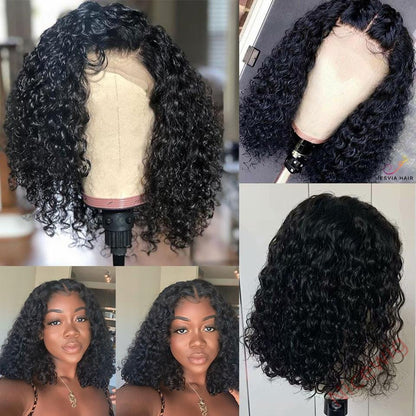 Centre Parting Curly Wig Short Bob Hair