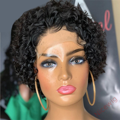 Short Hair Black Crurly Wig