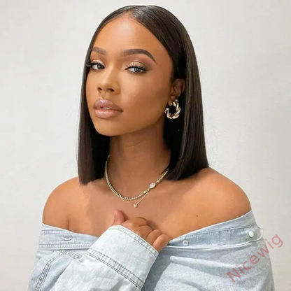 Glueless Natrual Short Bob Styles Silky Hair Straight Wig