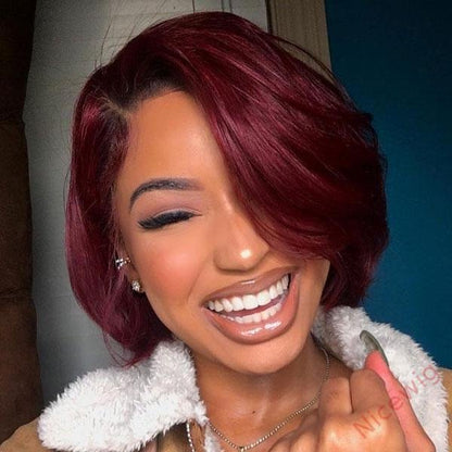 Glueless Brazilian Straight Hair Short BOB Wigs Lady Wig
