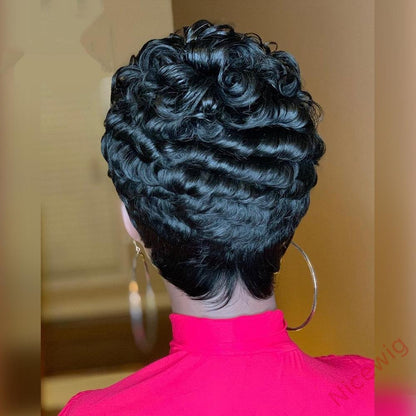 4Inch Short Curly Wave Wig