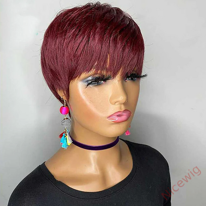 Glueless Short Wig 4 Inch Bob Straight Hair