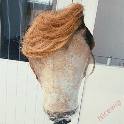 Best Design Gold Short Layered Pixed Cut  Straight Wig