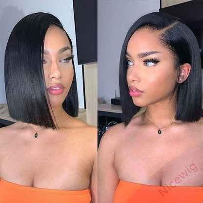 Glueless Natrual Short Bob Styles Silky Hair Straight Wig