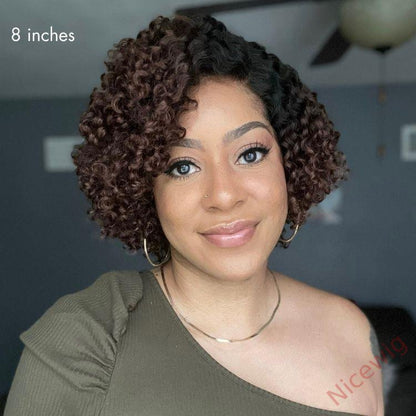 Trendy Short Cut Curly Glueless Side Part Wig