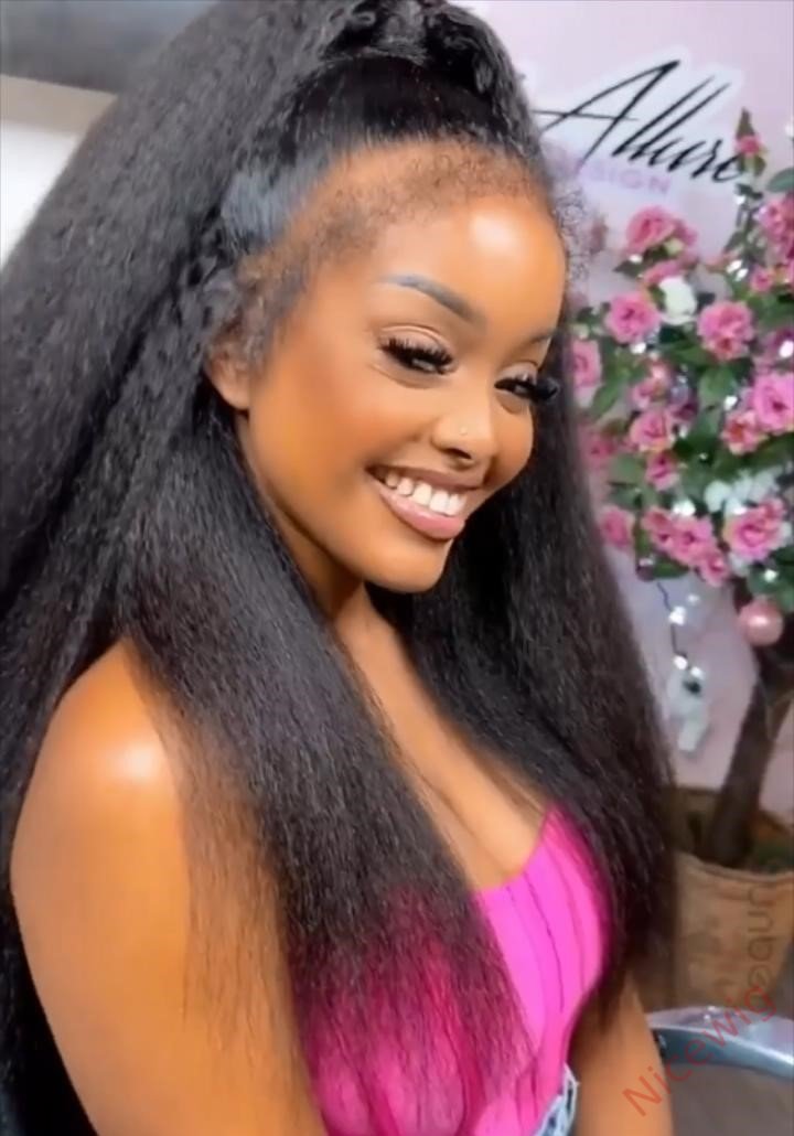 Glueless  200% density Yaki Brazilian Straight Wig