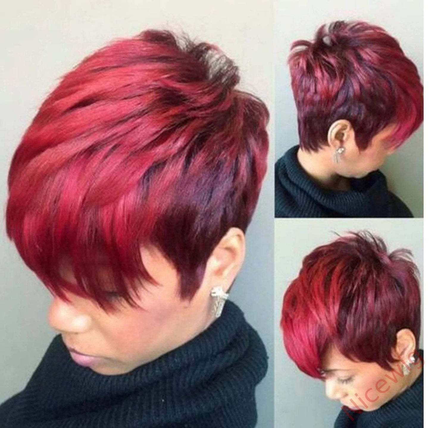 Wine Red Short Wig 4Inch Bob Straight Hair