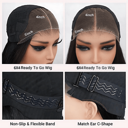 26Inch Straight Hair Transparent Lace Glueless Wigs Human Hair 180% Density Flash Sale